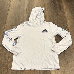 adidas Kids Light Blue Long Sleeve Tee with Blue tones Details